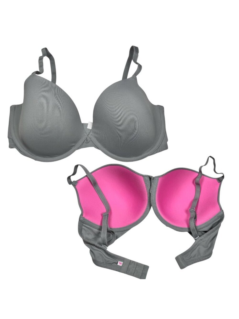 PINK Victoria’s Secret Demi Bra Sz 34 DD Light Gray Underwire T-Shirt Bra